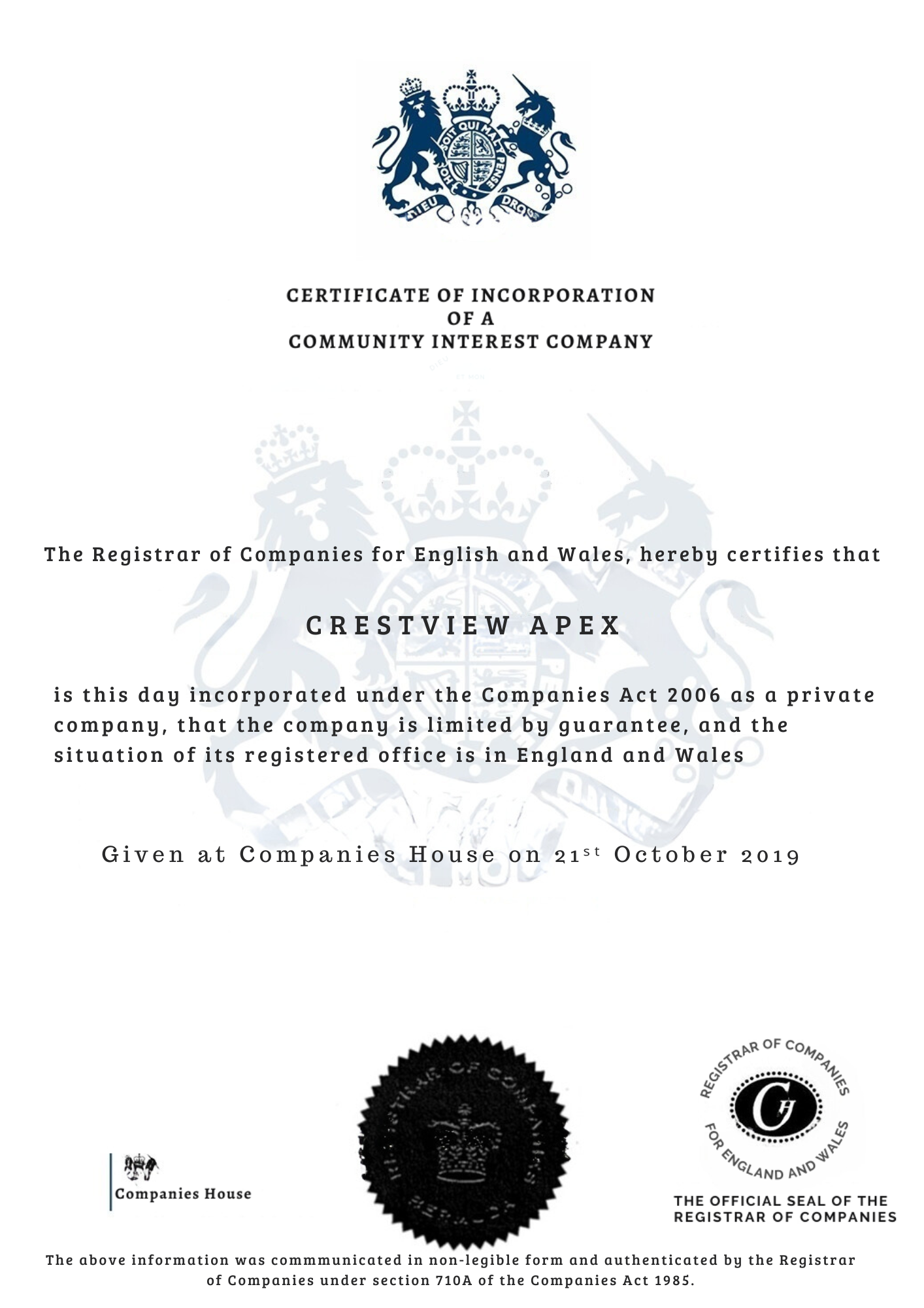 Certificate